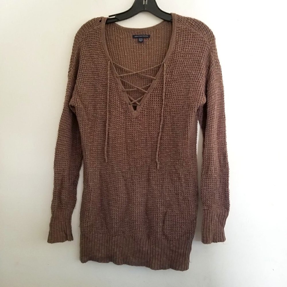 American Eagle Outfitters V Neck Open Knit Sweater